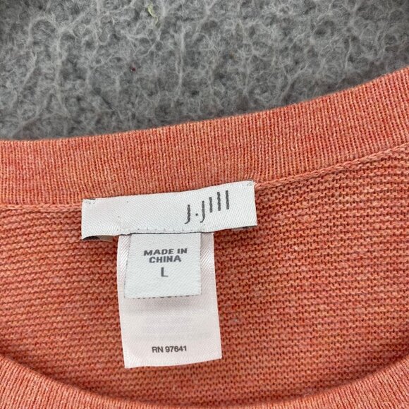 J Jill Sweater Womens Large Peach Stretch Knit Pullover Casual Slouchy Cotton - Picture 5 of 10